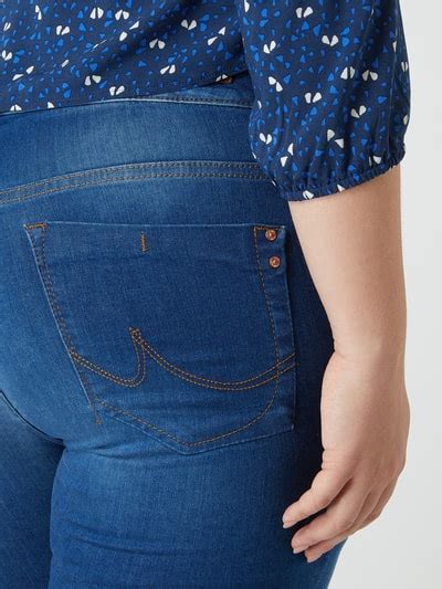 Love To Be Plus Size Low Rise Super Slim Fit Jeans Mit Stretch Anteil Modell Vivien Bleu