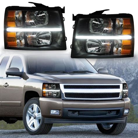 G Plus Led Drl Headlights Bumper Headlamps Fit For 2007 2014 Chevy Silverado 2500 3500 And Hd