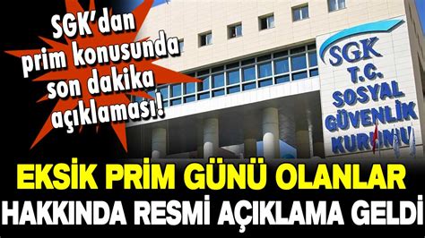 Eksik prim günü olanlar hakkında resmi açıklama geldi SGK dan son