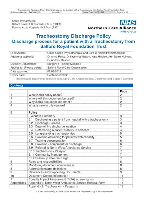 Pdf Discharge Process For A Patient With A Tracheostomy From