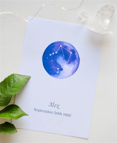 Libra Constellation Art Print Personalised Zodiac Print - Etsy