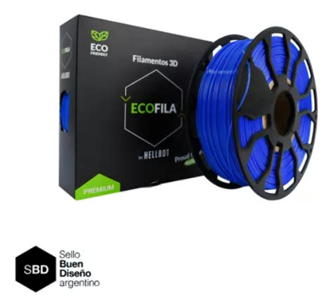 Filamento 3D Ecofila Hellbot de 1 75mm y 1kg azul Cuotas sin interés