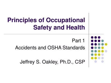 PPT - Principles of Occupational Safety and Health PowerPoint ...