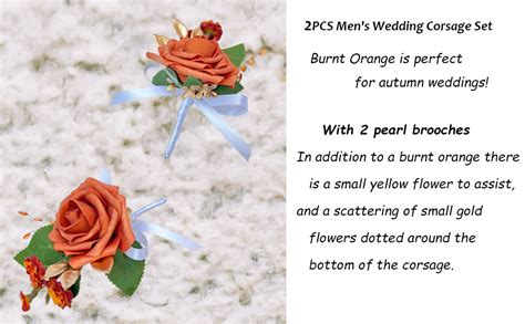 Amazon Cherishedmoments Burnt Orange Boutonniere For Men Wedding