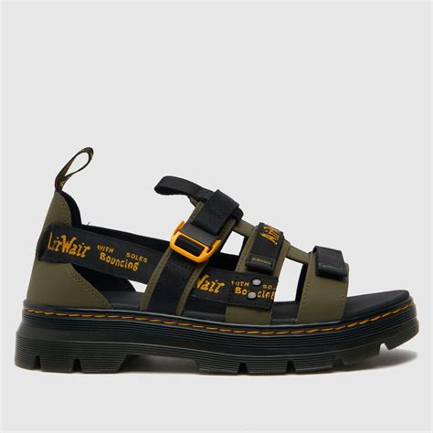 Mens Black And Green Dr Martens Pearson Ii Sandals Schuh