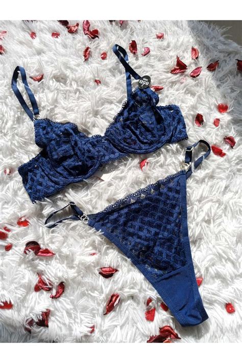 Shylola Lacivert Nude Dantelli Bralet Sütyen Kilot Takım Tanga Fiyatı Yorumları Trendyol