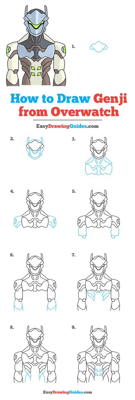 How To Draw Genji From Overwatch Really Easy Drawing Tutorial