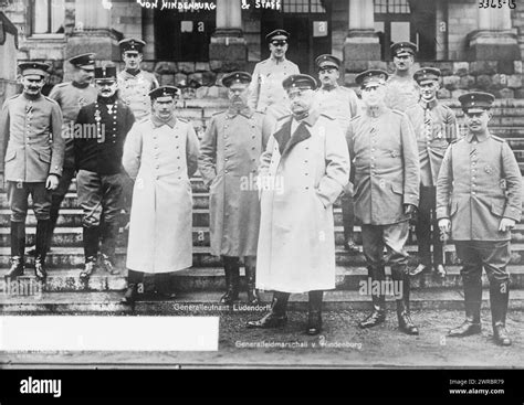 Von Hindenburg And Staff Photograph Shows Paul Von Hindenburg