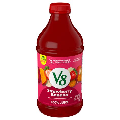 V8 Fusion Strawberry Banana Juice | Products | Lowes Foods To Go ...