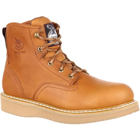 Georgia Boot Mens Leather Work Boots With Wedge Sole Style G6152