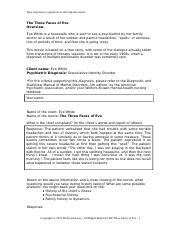 1 Three Faces of Eve Dissociative Identity Disorder Case Study.docx ...