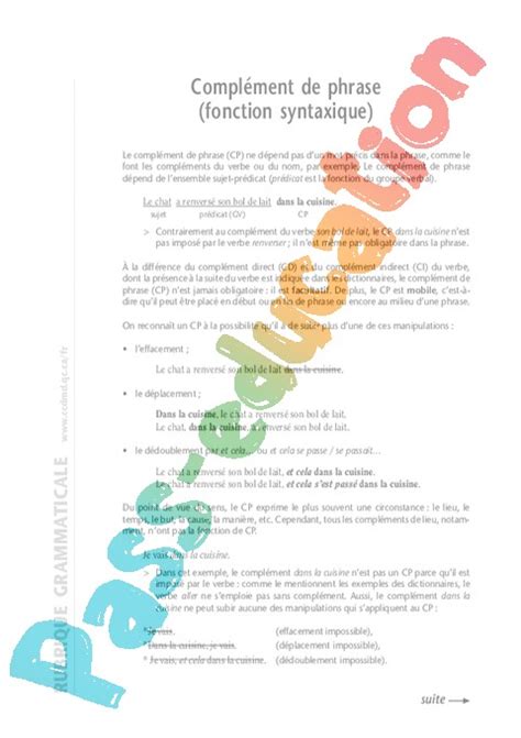 Autres Fiches Grammaire 6ème Cycle 3 Exercices Cours évaluation