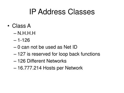 PPT - IP Address Classes PowerPoint Presentation - ID:607960