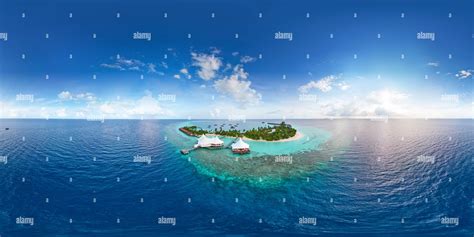 360° View Of Aerial Spherical Panorama Of Tropical Paradise Beach On