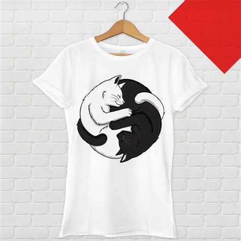 Yin Yang Cats White T Shirt Dt Shirts Aliexpress