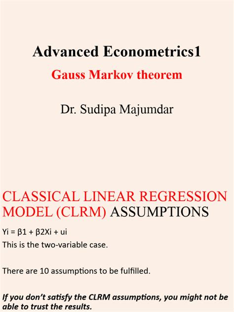 Gauss Markov Theorem Download Free Pdf Ordinary Least Squares Regression Analysis