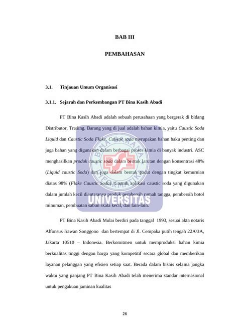 PDF BAB III PEMBAHASAN Repository Bsi Ac Id Liquid Caustic Soda