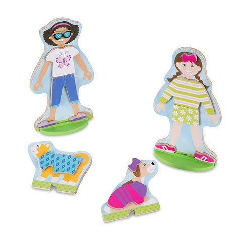 Melissa And Doug Best Friends Magnetic Dress Up Wooden Dolls Pretend Play