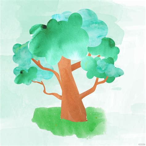 Watercolor Tree/Plant Vector in JPG, PNG, EPS, SVG, Illustrator ...