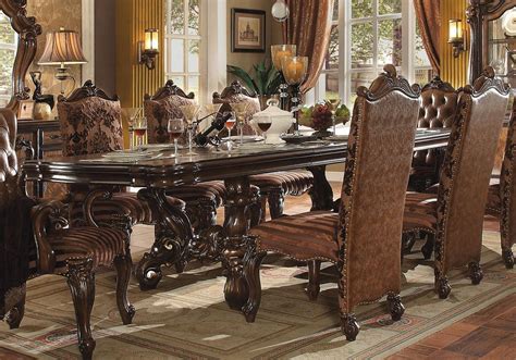 Cherry Oak Rectangular Extendable Dining Room Set 9pcs Acme Furniture 61100 Versailles Buy