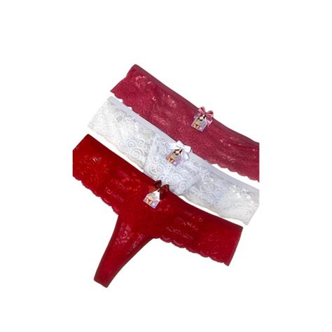 Kit Calcinha Fio Dental Tanga Lingerie De Renda Calcinhas Feminina
