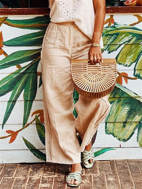 Plus Size Boho Solid Casual Pants Noracora