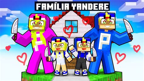 Tenho uma FAMÍLIA YANDERE em APENAS UM BLOCO no Minecraft YouTube