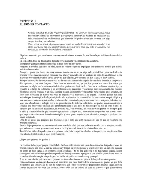 El Primer Contacto Pdf Psicoterapia Terapia Gestalt