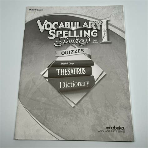 Abeka Vocabulary Spelling Poetry Sixth Edition Quizzes Excellent