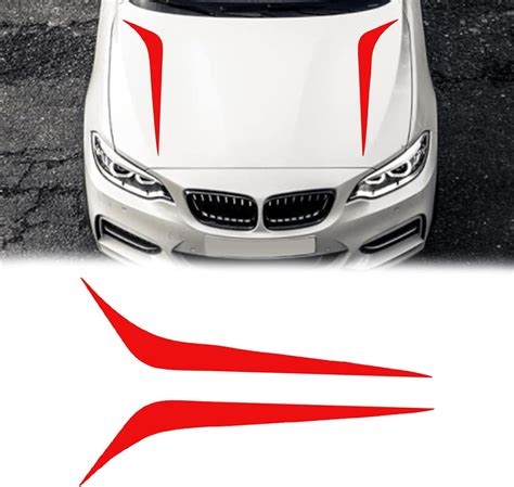 Lanzmyan Vinyl Car Hood Stripes Sticker Racing Stripes For Cars Automotive Exterior