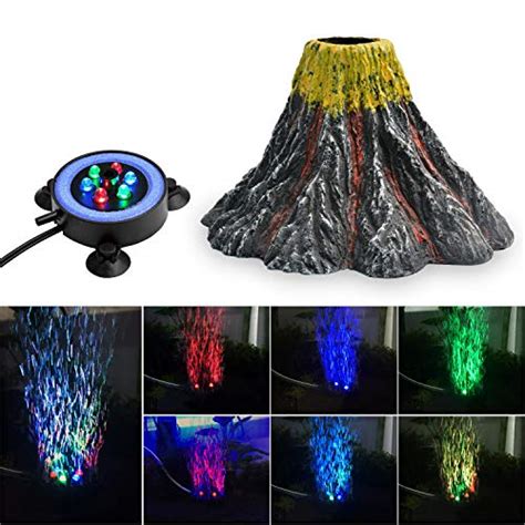 NICREW Aquarium Volcano Ornament Kit Bubbler Decorations For Fish Tank