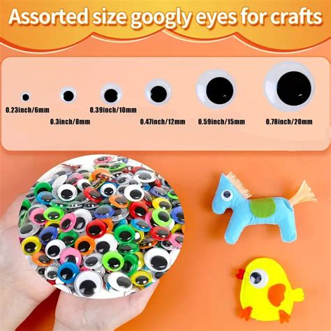 450pcs Googly Eyes Self Adhesive For Crafts Craft Sticker Wiggle Eyes