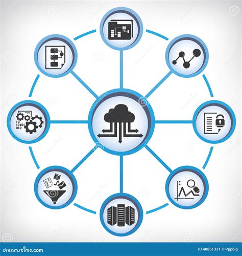 Big Data And Cloud Computing Stock Illustration Illustration Of Mind