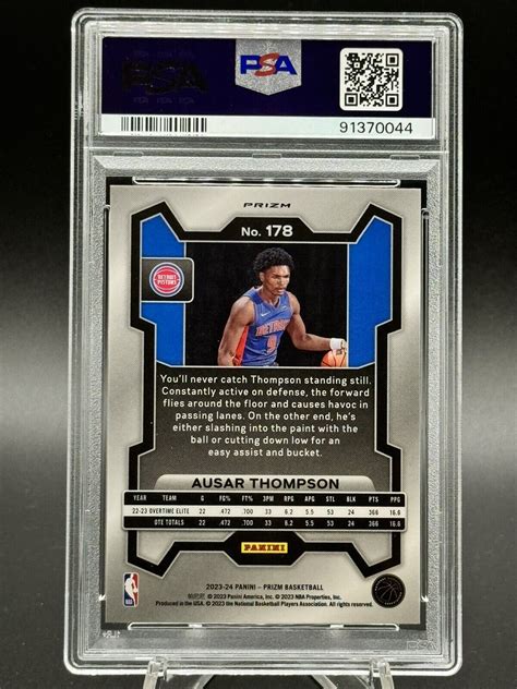 Panini Prizm Ausar Thompson Rookie Silver Prizm Rc Psa Gem