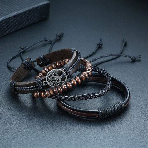 Tree Of Life Multi Layer Leather Bracelet Vikings Roar