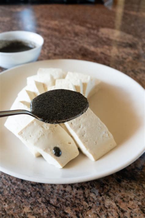 Black Sesame Sauce On Steamed Tofu Onolicious Hawai I