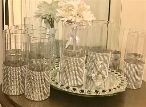 6 Tall Wedding Centerpieces Cylinder Shaped Vases With A Wide