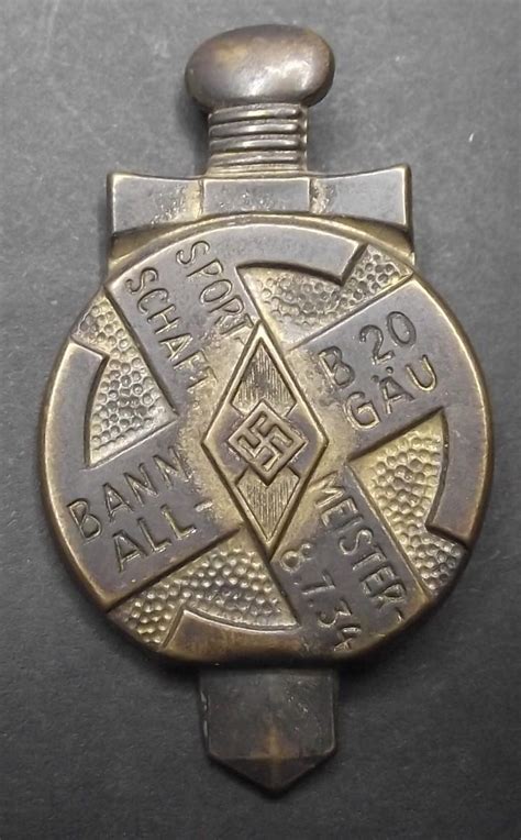 Crow Valley Militaria Hitler Youth Tinne Event Badge Sports Meister