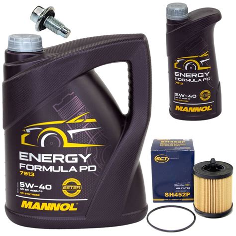 Motoröl MANNOL Energy Formula PD 5W 40 API SN 6 Liter mit Ölfilte 42 95