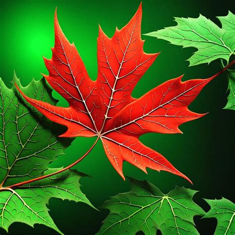 Premium AI Image A Close Up Of A Red Maple Leaf With Veins And Spots