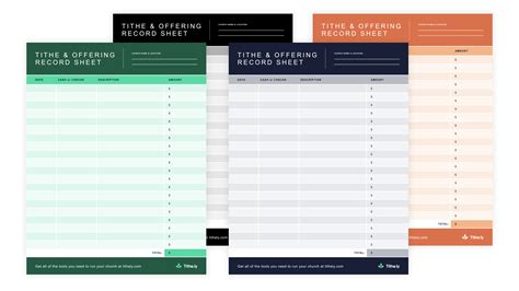 Printable Church Tithing Records Template Printables Template Free