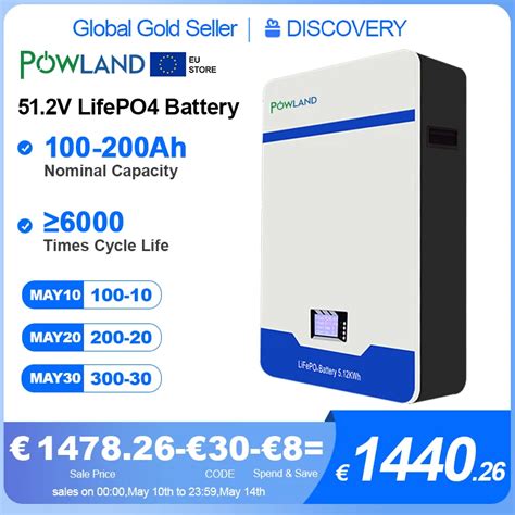 EASUN Powerwall 48V 100AH 200AH Akumulator LiFePO4 5KW 10KW 51 2V