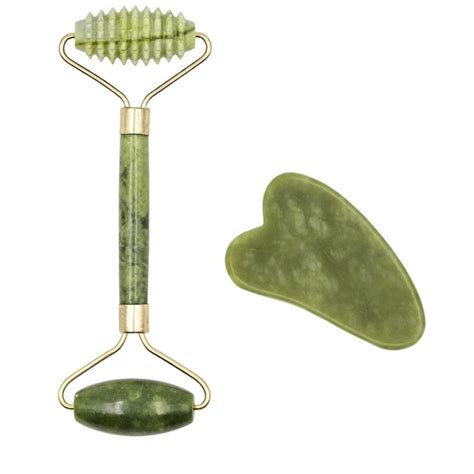 Rouleau De Massage Du Visage En Jade Et Outil De Levage Gua Sha