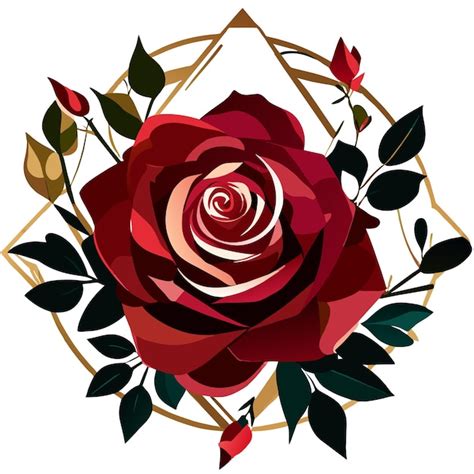 Silueta De Una Rosa Dibujada A Mano Vector Premium