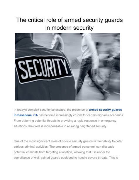 PPT The Critical Role Of Armed Security Guards In Modern Security