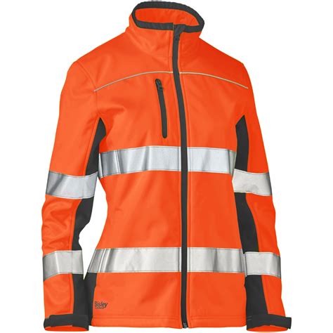 Bisley Bjl6059t Ladies Hi Vis Soft Shell Jacket Orange Days Industrial