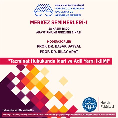 Sorumluluk Hukuku Merkez Seminerleri Prof Dr Başak Baysal ve Prof