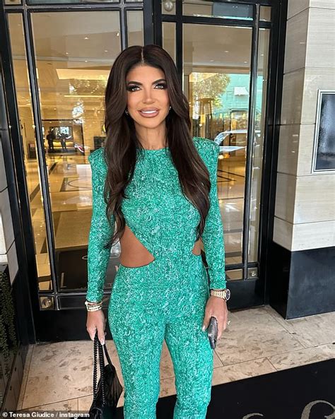 Teresa Giudice Sizzles In Backless Green Jumpsuit With Ab Baring