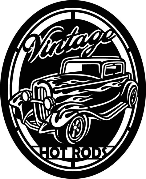 Vintage Hot Rod Sign Dxf File Plasma Laser Cutting Artwork Etsy