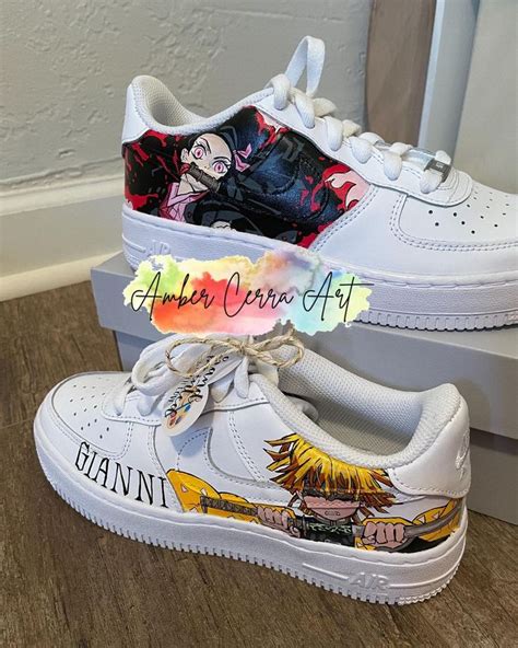 Demon Slayer Kimetsu No Yaiba Zenitsu X Nezuko Air Force 1 Custom